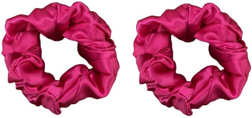 2 pcs Small plain satin hair  scrunchies