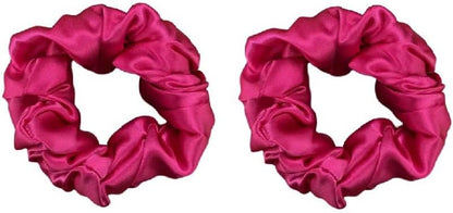 2 pcs Small plain satin hair  scrunchies