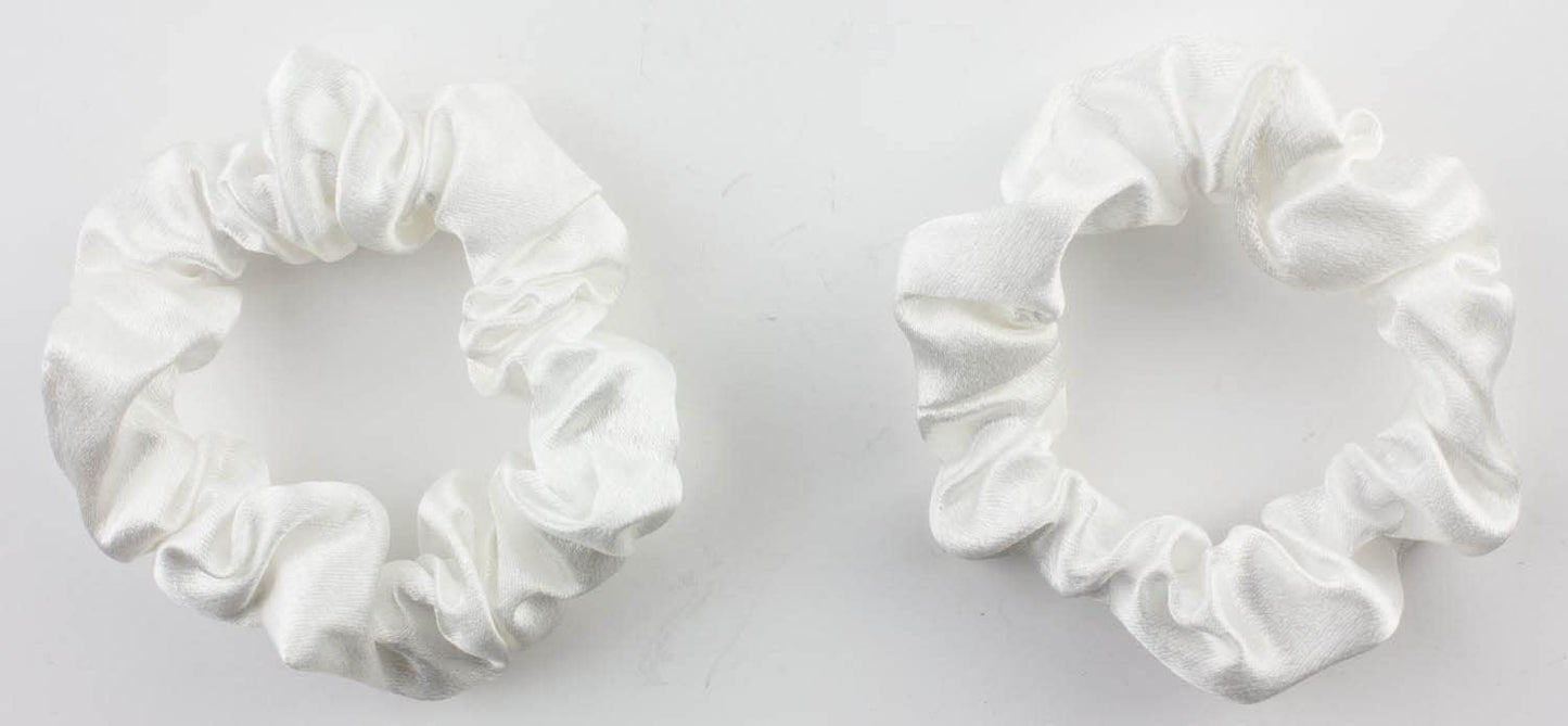 2 pcs Small plain satin hair  scrunchies