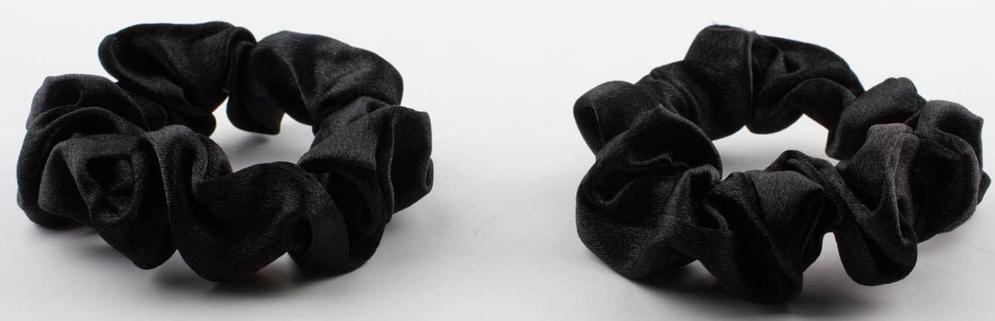 2 pcs Small plain satin hair  scrunchies