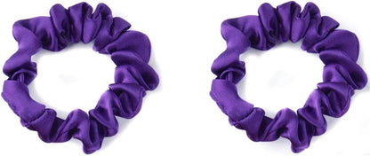 2 pcs Small plain satin hair  scrunchies