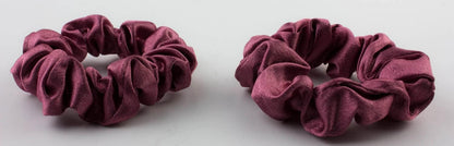 2 pcs Small plain satin hair  scrunchies
