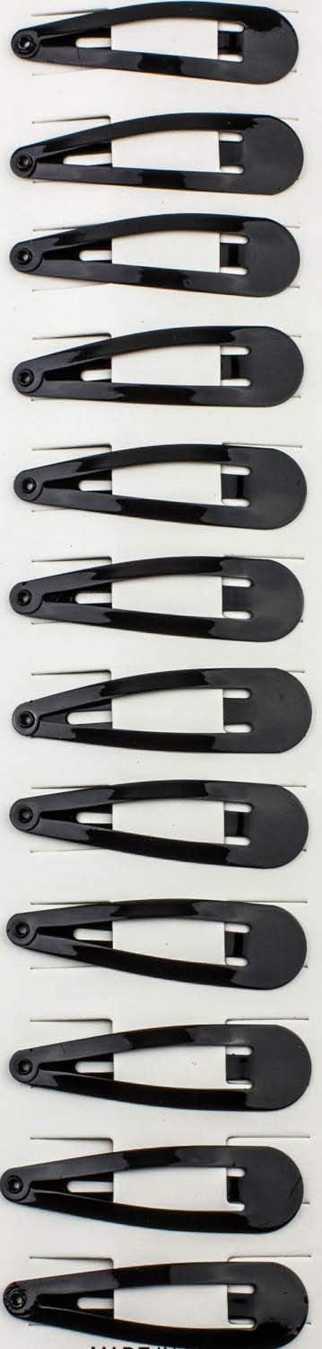 12 pcs Plain Snap Hair Clip Slider