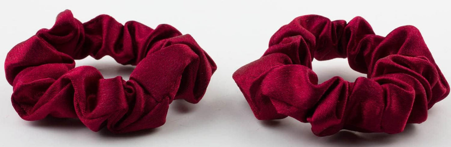 2 pcs Small plain satin hair  scrunchies