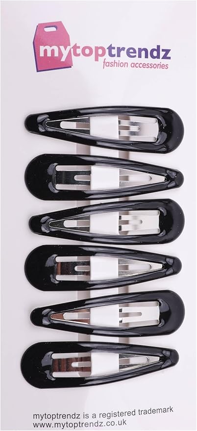 Large Epoxy Hair Snap Clips (4-Pack) - No-Slip Sleepies Barrettes for Women & Girls