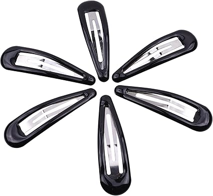 Large Epoxy Hair Snap Clips (4-Pack) - No-Slip Sleepies Barrettes for Women & Girls