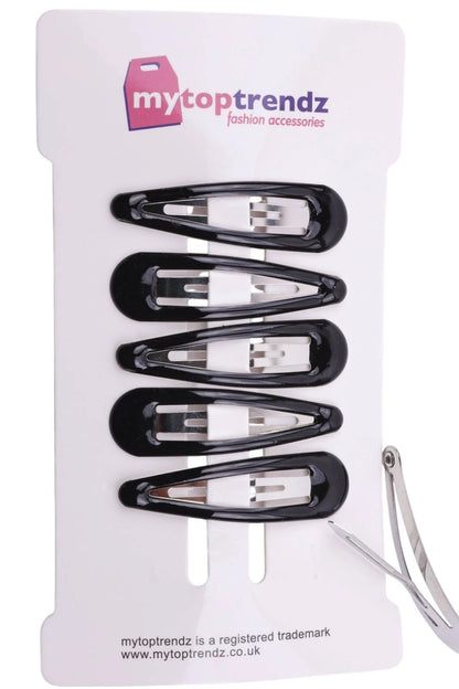 Large Epoxy Hair Snap Clips (4-Pack) - No-Slip Sleepies Barrettes for Women & Girls