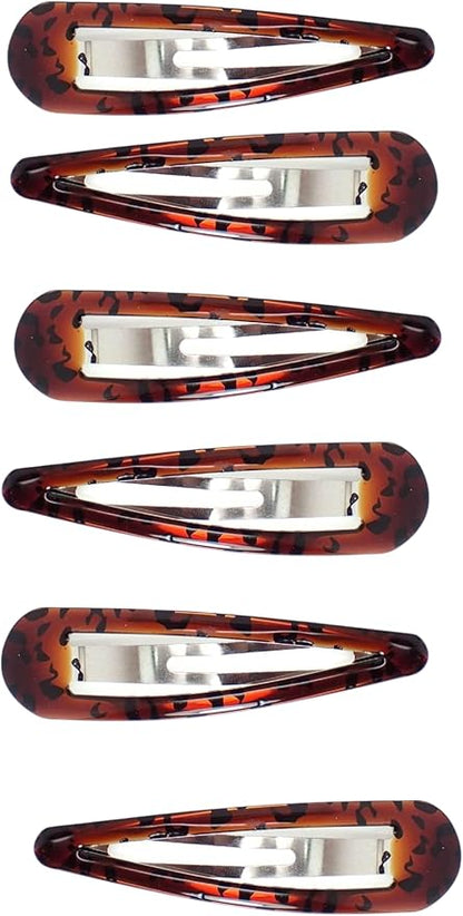 Large Epoxy Hair Snap Clips (4-Pack) - No-Slip Sleepies Barrettes for Women & Girls