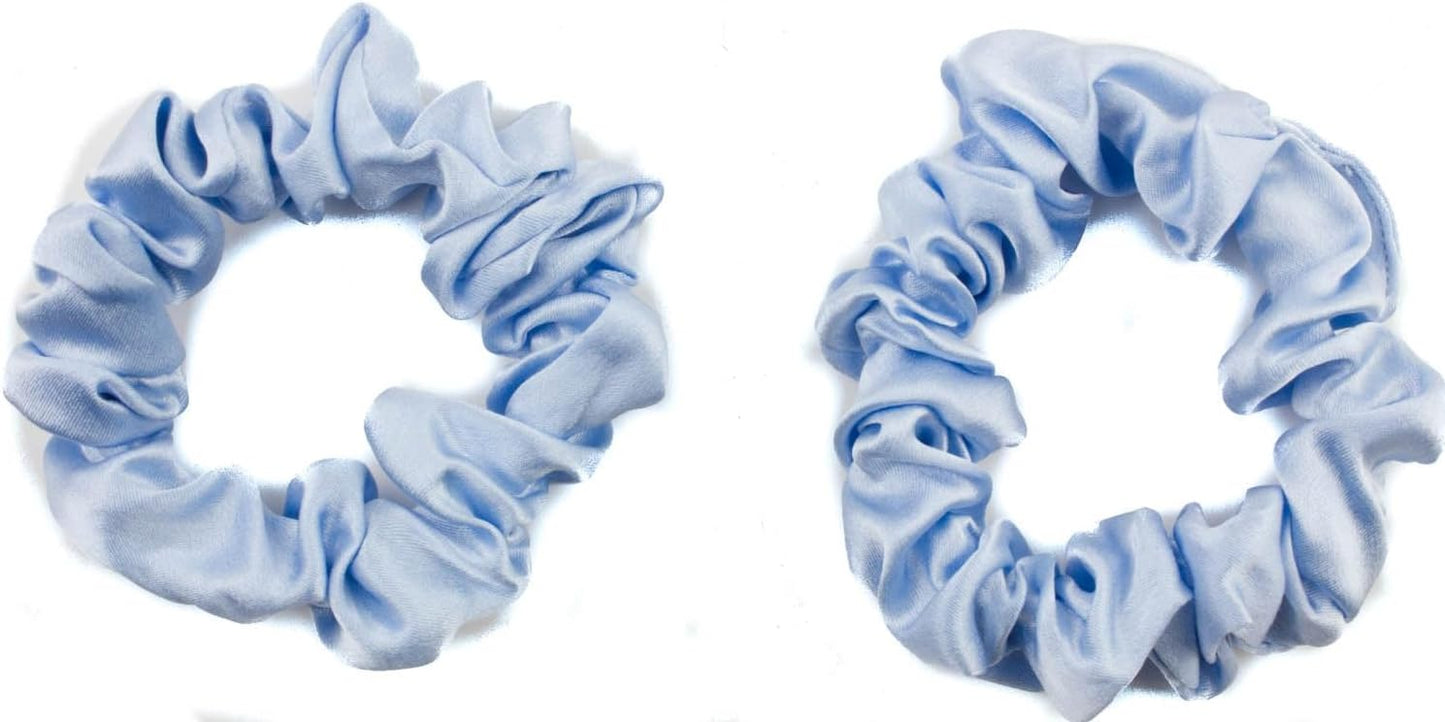 2 pcs Small plain satin hair  scrunchies
