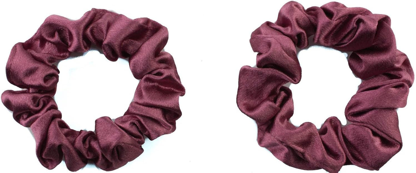 2 pcs Small plain satin hair  scrunchies
