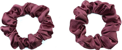 2 pcs Small plain satin hair  scrunchies