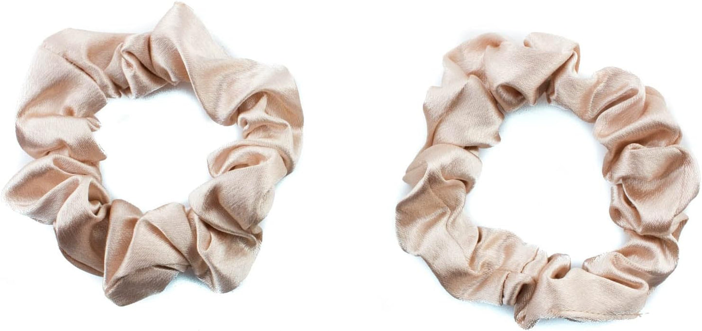 2 pcs Small plain satin hair  scrunchies