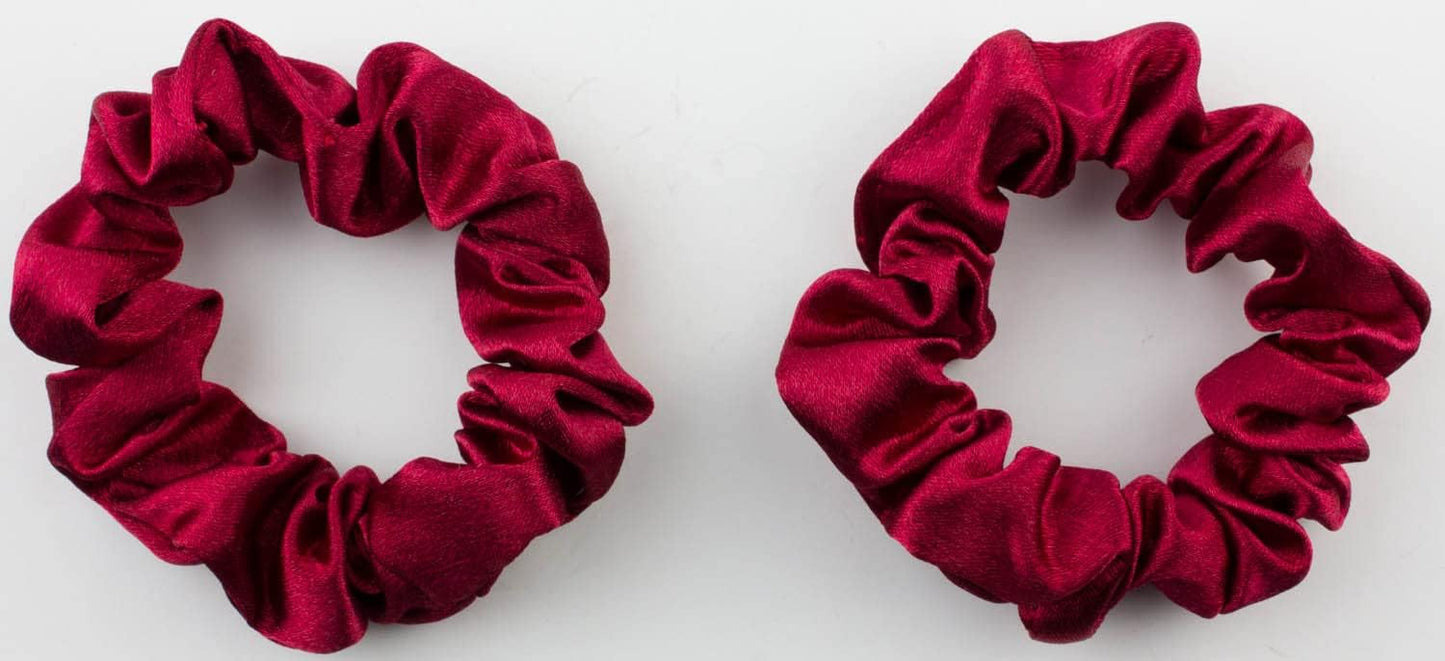 2 pcs Small plain satin hair  scrunchies