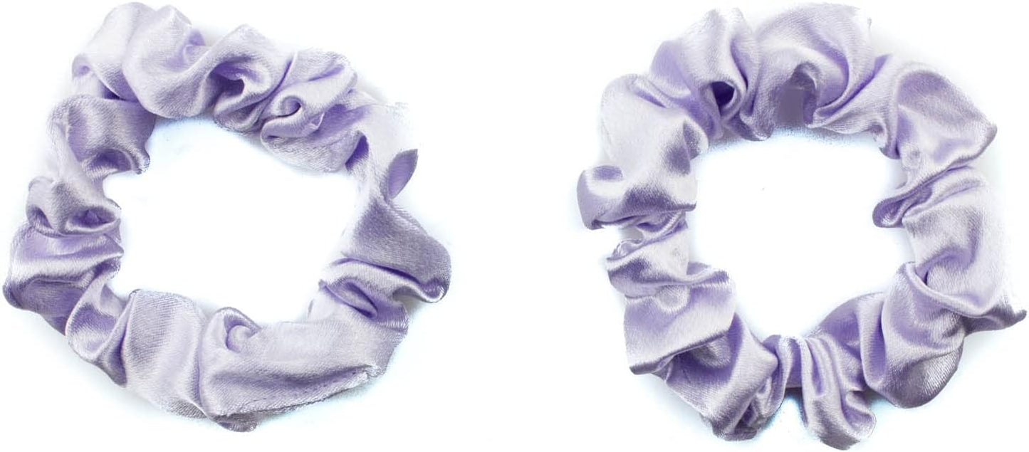 2 pcs Small plain satin hair  scrunchies