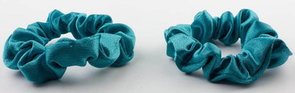 2 pcs Small plain satin hair  scrunchies