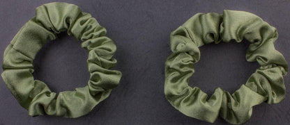 2 pcs Small plain satin hair  scrunchies