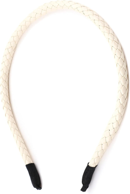 Braided  PU faux leather headband