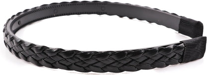 Twist braided faux leather headband