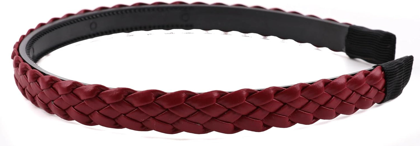 Twist braided faux leather headband
