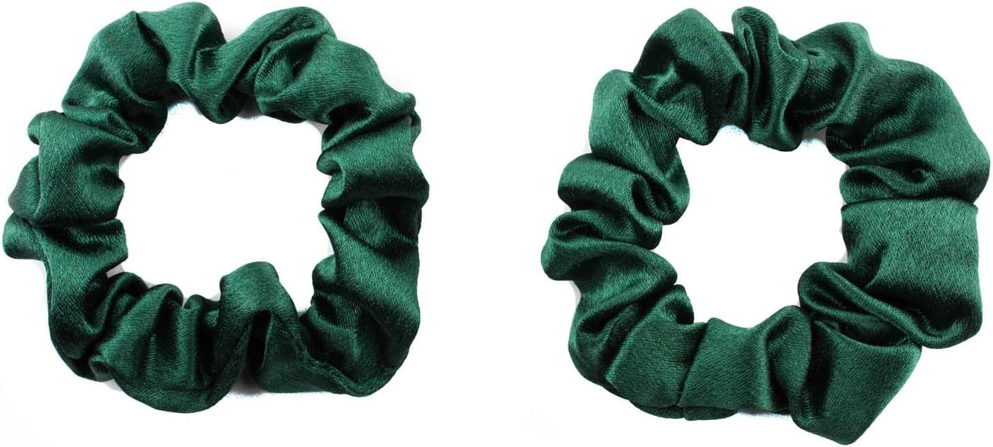 2 pcs Small plain satin hair  scrunchies