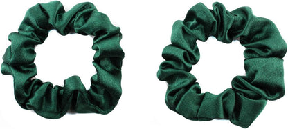 2 pcs Small plain satin hair  scrunchies