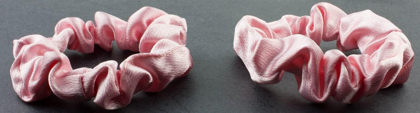 2 pcs Small plain satin hair  scrunchies