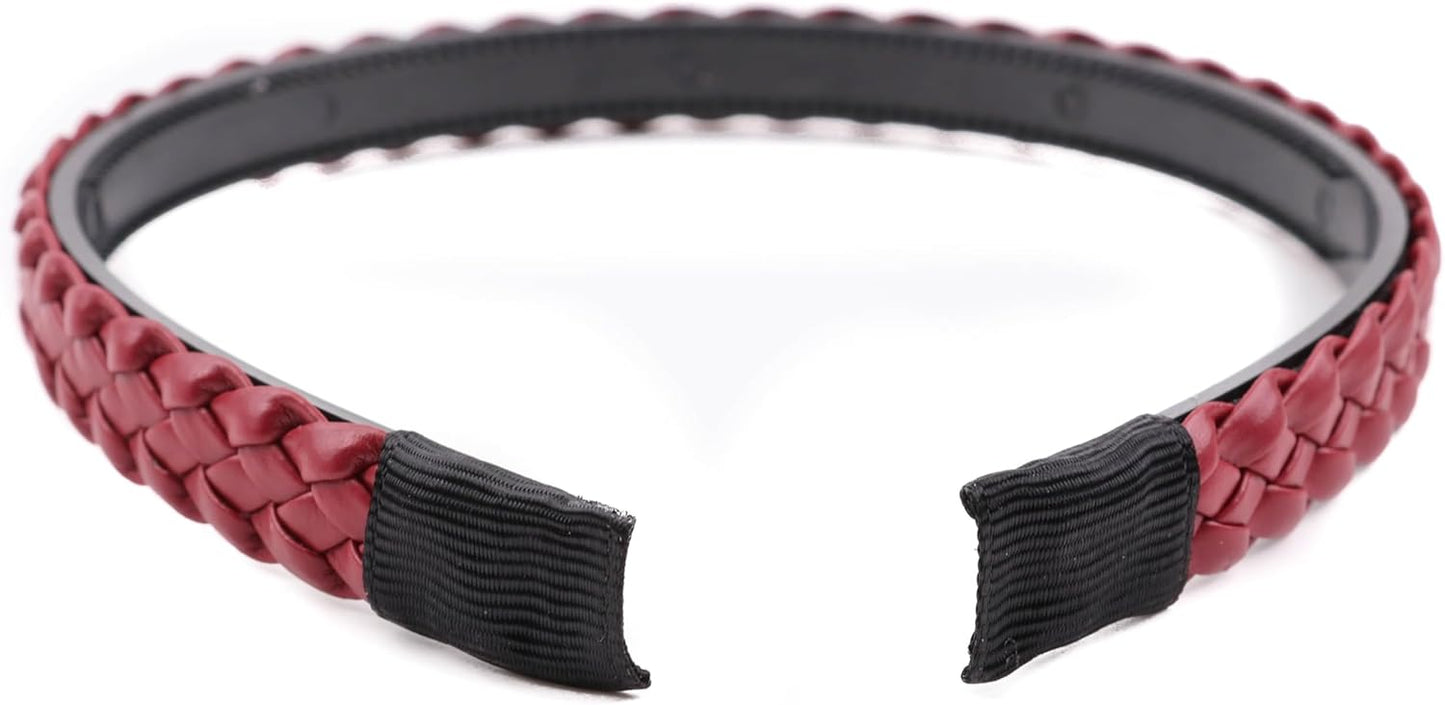 Twist braided faux leather headband