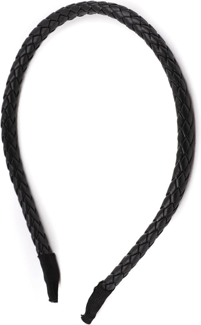Braided  PU faux leather headband