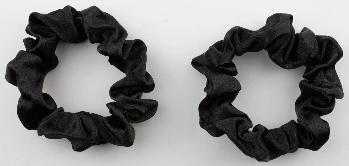 2 pcs Small plain satin hair  scrunchies