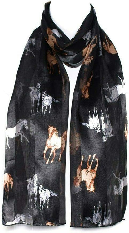 Horse print soft silky scarf