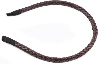 Braided  PU faux leather headband