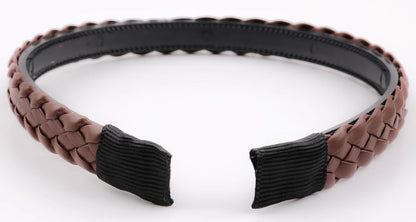 Twist braided faux leather headband