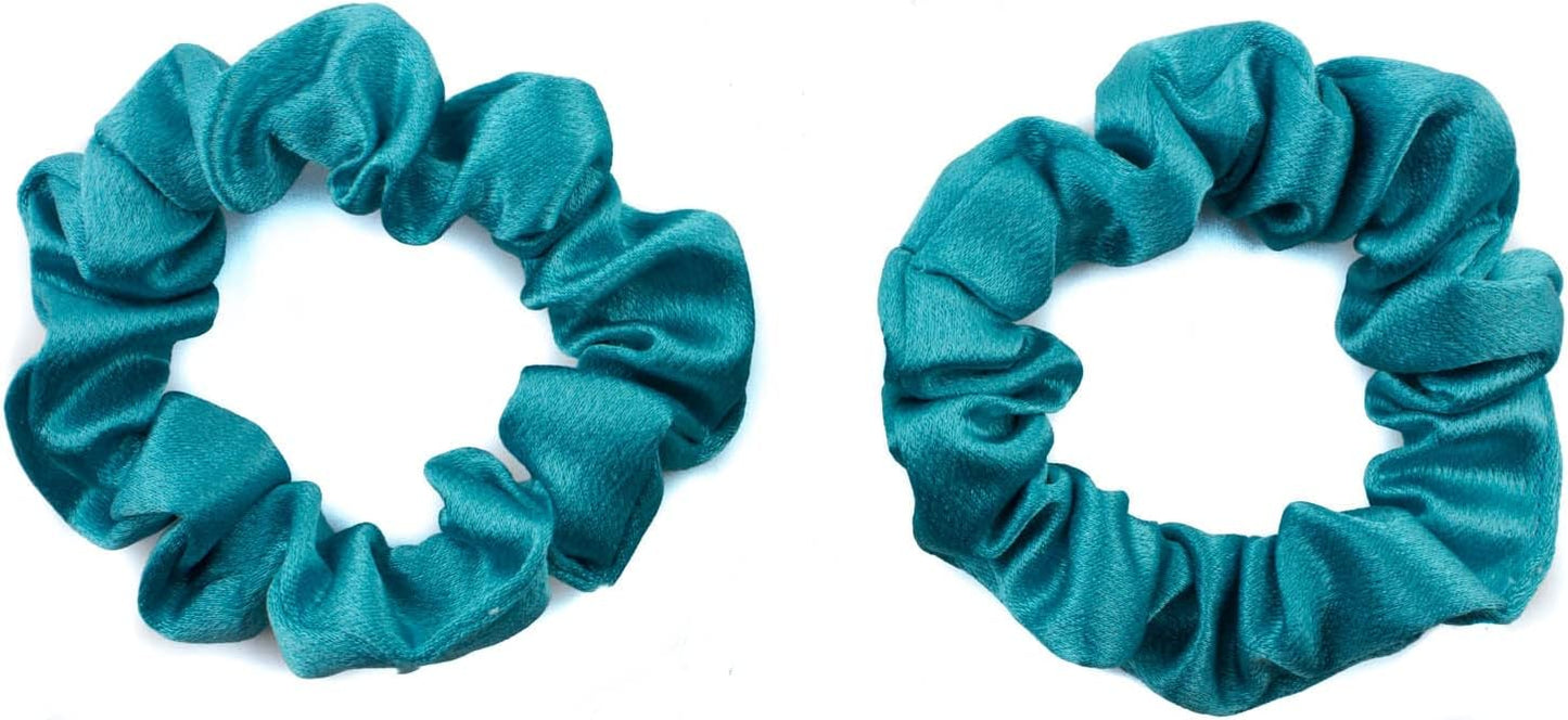 2 pcs Small plain satin hair  scrunchies