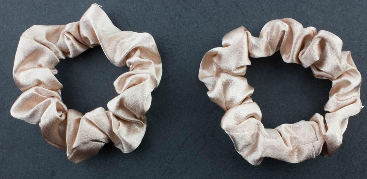 2 pcs Small plain satin hair  scrunchies