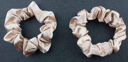 2 pcs Small plain satin hair  scrunchies