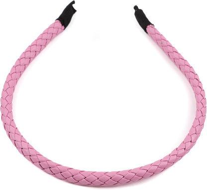 Braided  PU faux leather headband