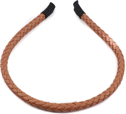 Braided  PU faux leather headband