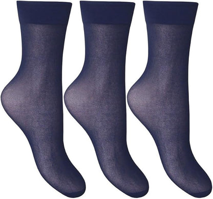 3 Pair soft sheer anklet socks