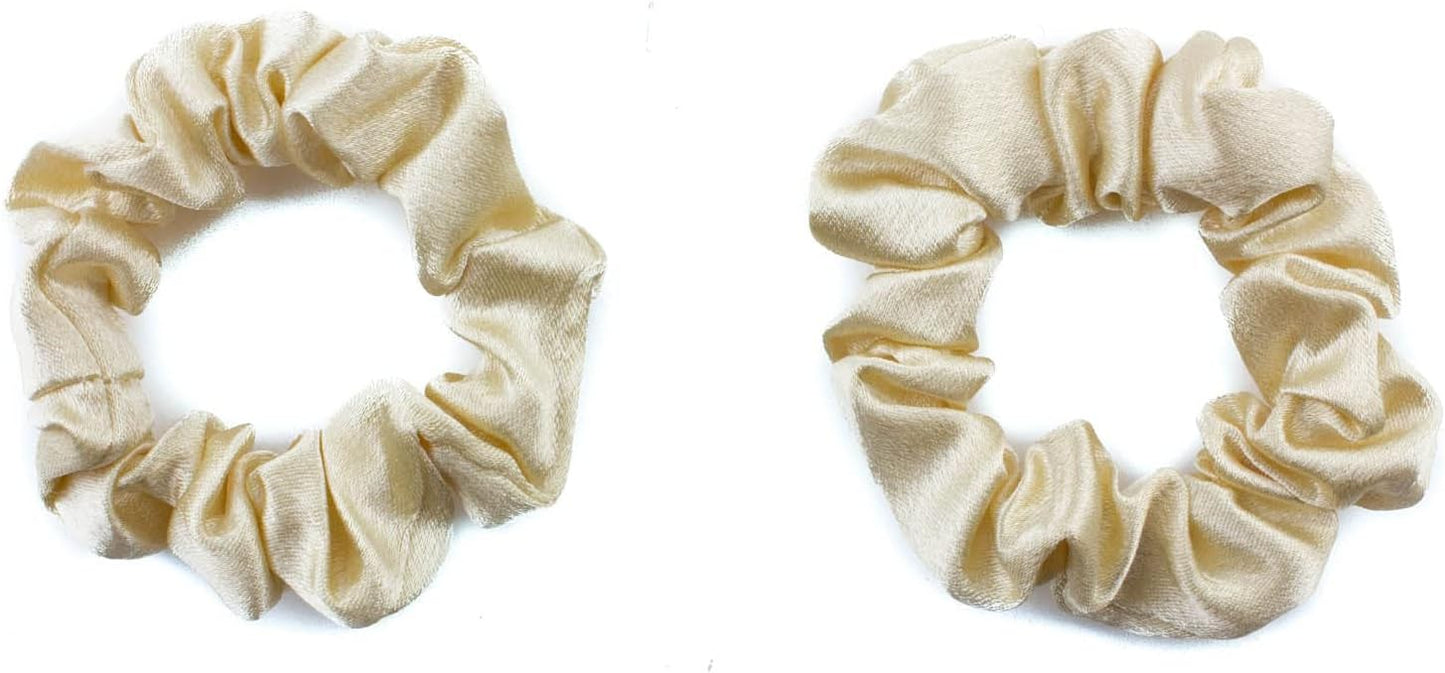 2 pcs Small plain satin hair  scrunchies