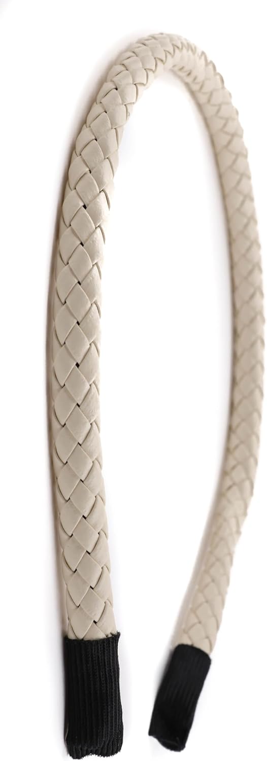 Braided  PU faux leather headband