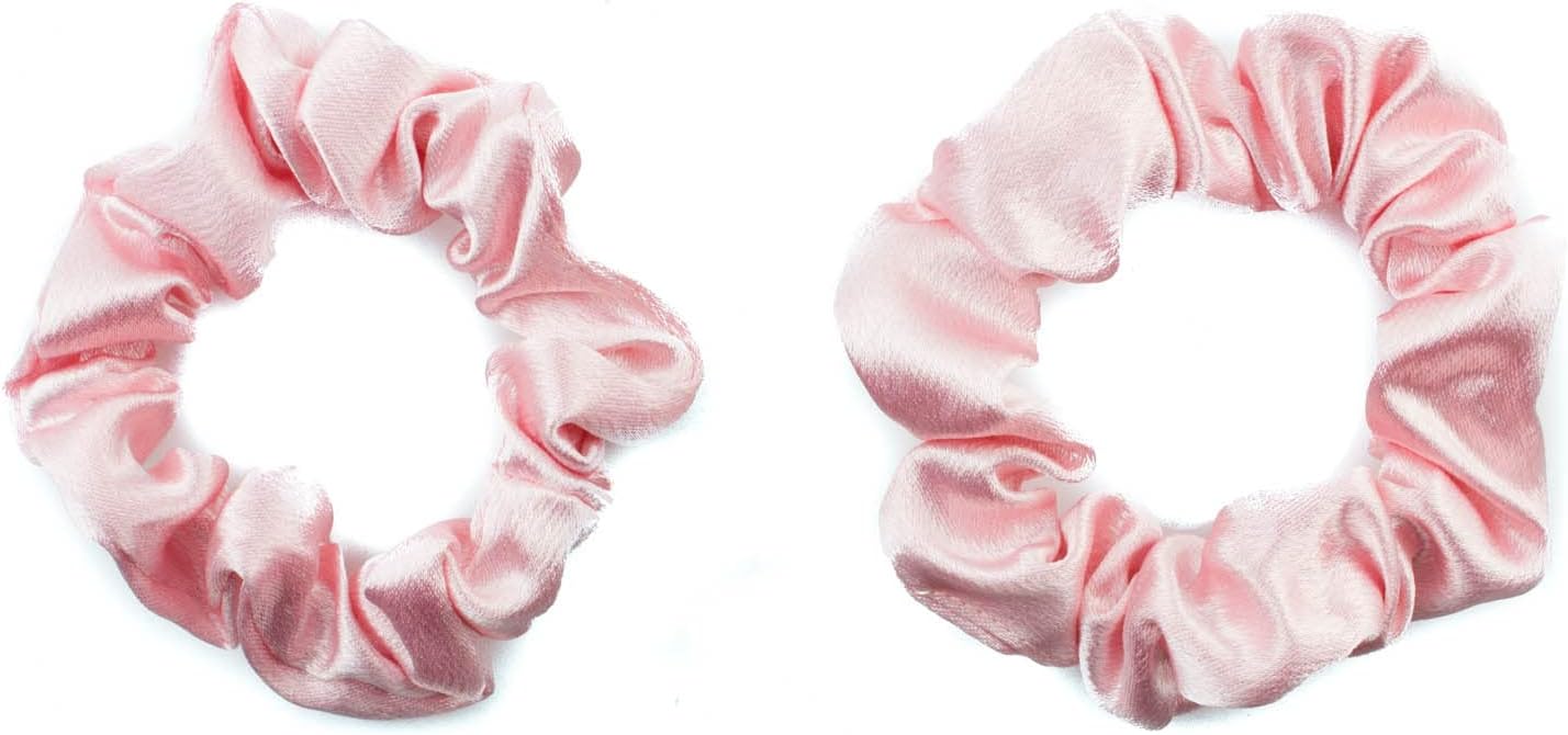 2 pcs Small plain satin hair  scrunchies