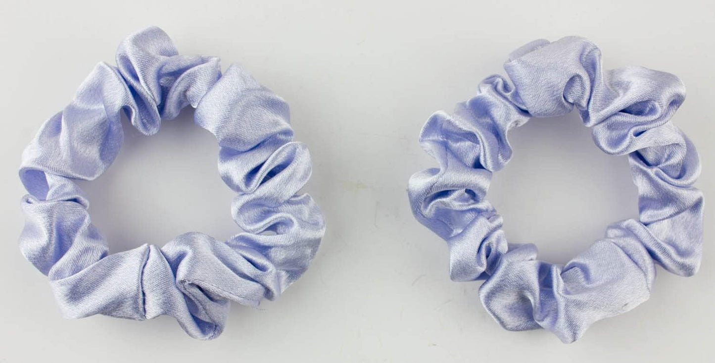 2 pcs Small plain satin hair  scrunchies