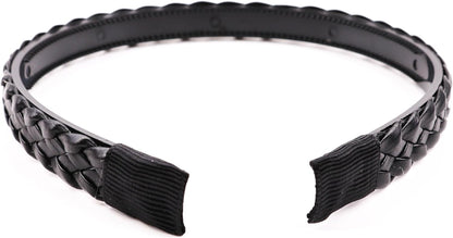 Twist braided faux leather headband