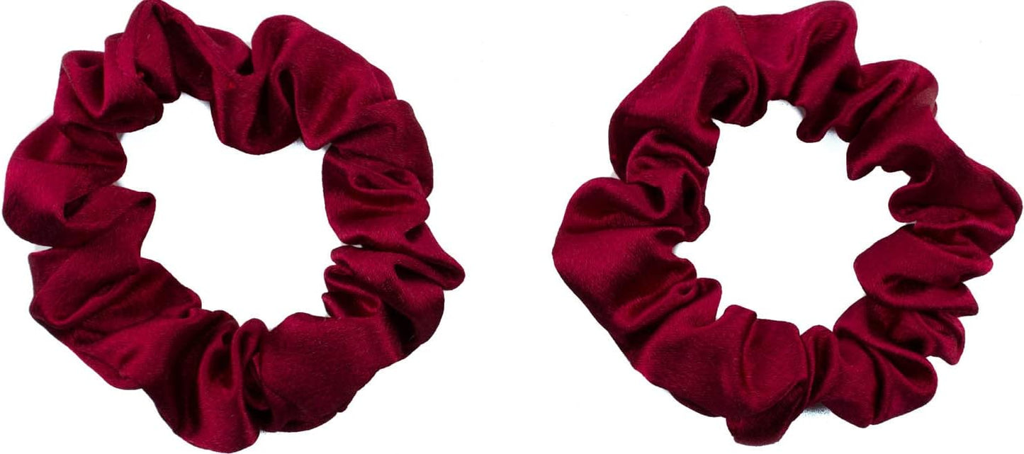 2 pcs Small plain satin hair  scrunchies