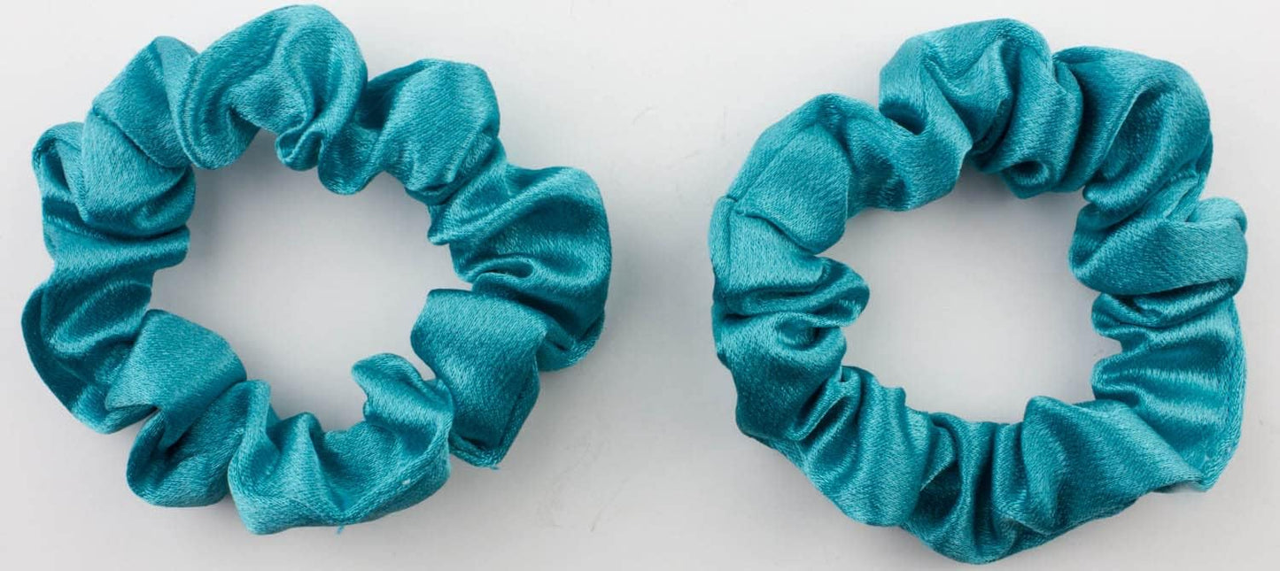 2 pcs Small plain satin hair  scrunchies