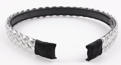 Twist braided faux leather headband