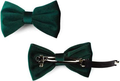 Pair of velvet bow hair clip