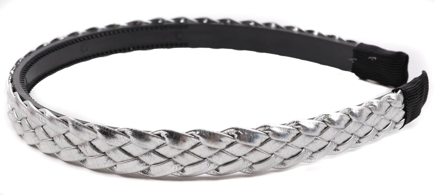 Twist braided faux leather headband