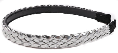 Twist braided faux leather headband