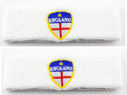 2 Pcs England Flag Sports Wristbands – Stretch Sweatbands for Running, Gym, Football Matches, Sports Events & Fan Accessories